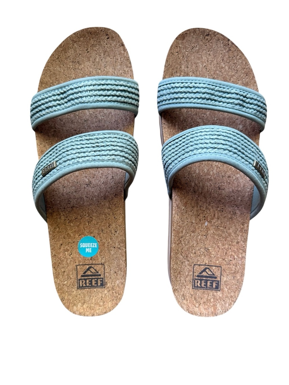 NWOT Reef Women’s Cushion Vista Platform Sandals - Frosty Raffia Color